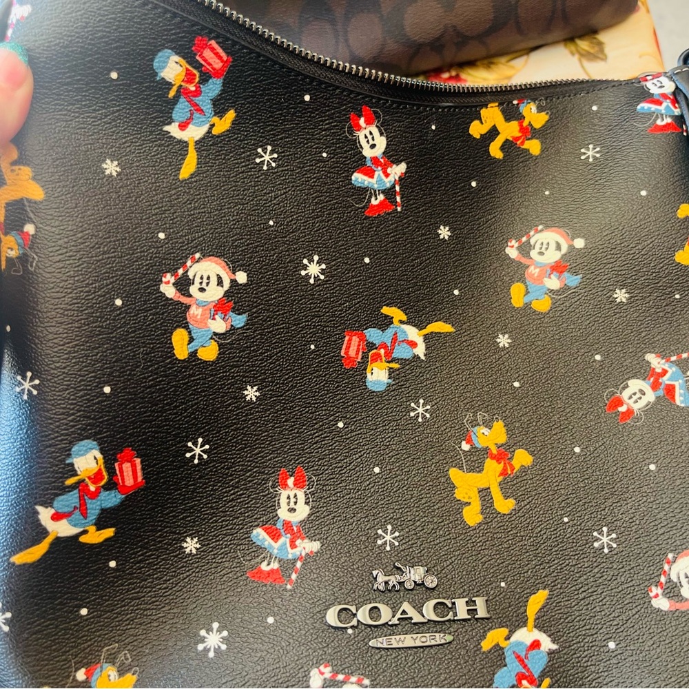 Coach Black Crossbody Bag with Disney Characters